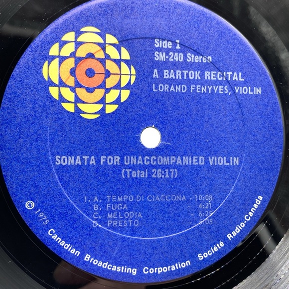 A Barton Recital Canadian Broadcasting Corporation SM 240 Vinyl Record Album LP - Picture 7 of 10